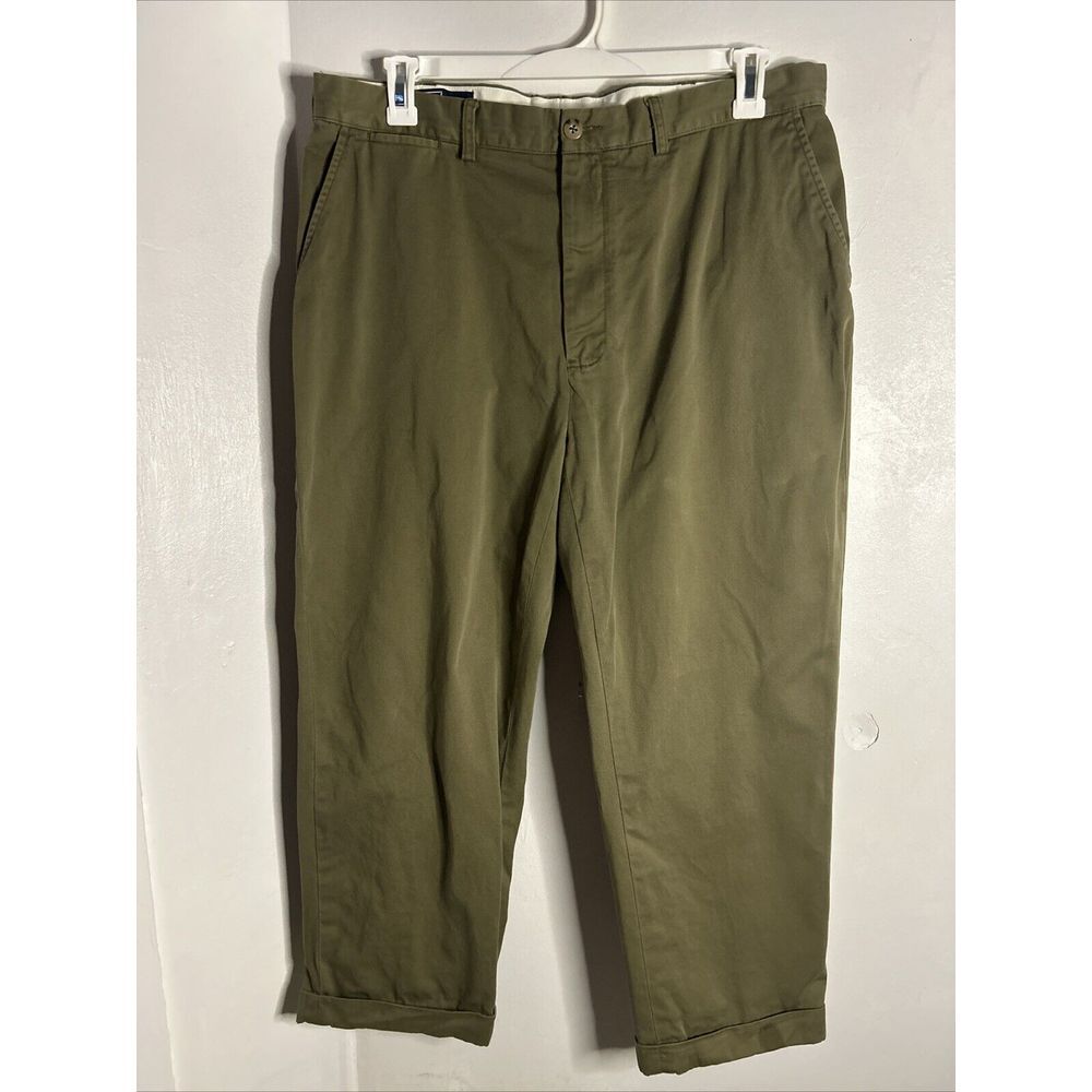 Polo Ralph Lauren Pants Mens 38X30 Green Prospect Pant Flat Front Chino Trouser